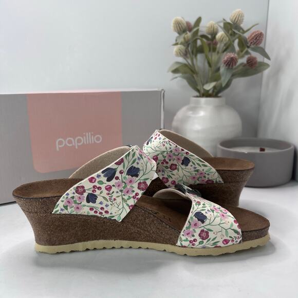 Papillio Birkenstock Namica Suede Leather Wedge Tea Narrow Fit Women 5 NWB - Picture 6 of 11